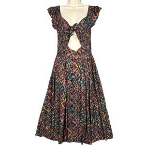 Anthropologie Love The Label Dress XS NWT Boho Fairy Kaleidoscope‎ Midi Cutout